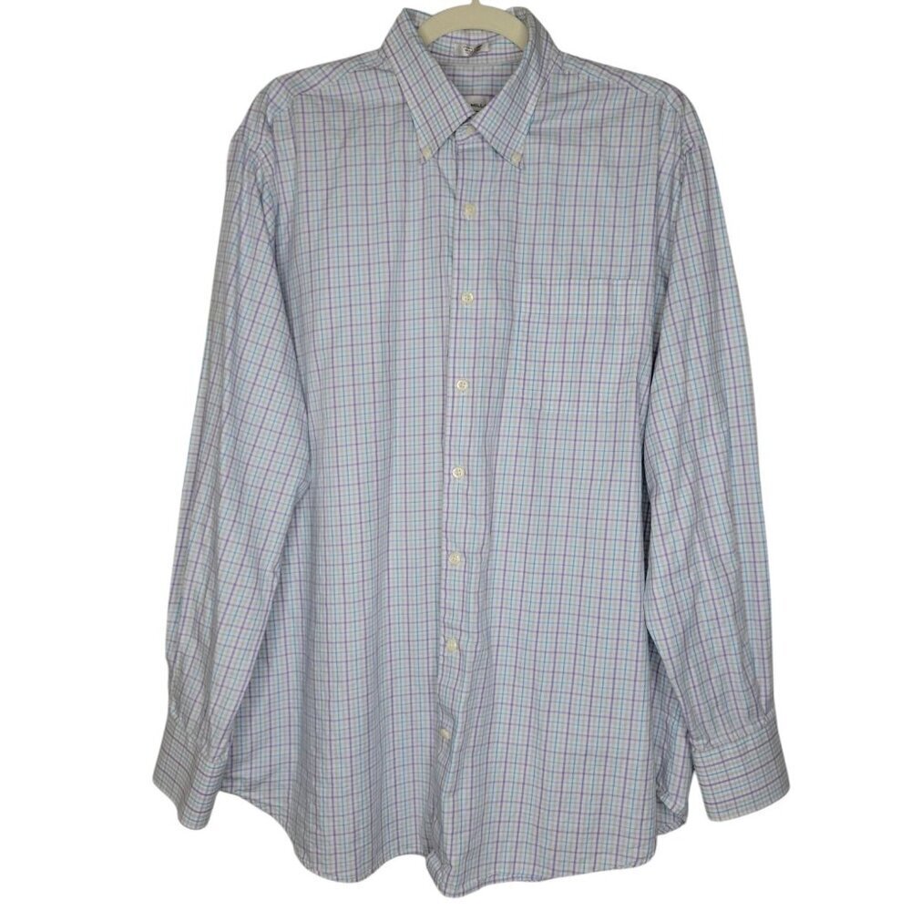Peter Millar Button Down Shirt XL Mens Check Preppy Office Professional Business